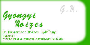 gyongyi moizes business card